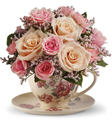 Teleflora's Victorian Teacup Bouquet from Victor Mathis Florist in Louisville, KY